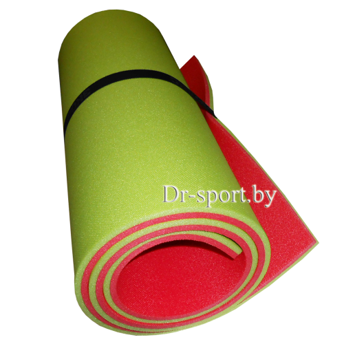 Коврик (пенка) гимнастический/туристический 15*0,6L1.8 салатовый/красный